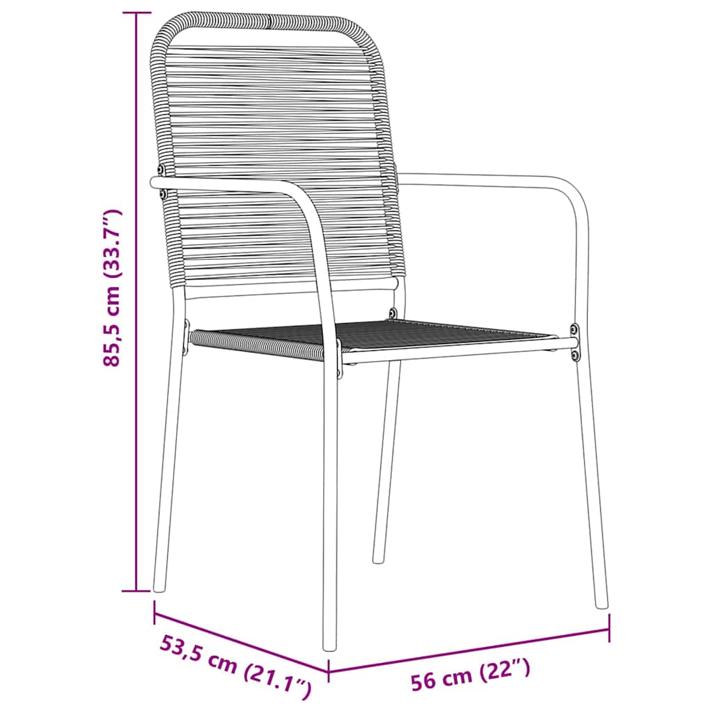 Tuin eettafelset 7 pcs Zwart Gepoedercoat staal is nu te koop bij PeponiXL, paradijselijk wonen!
