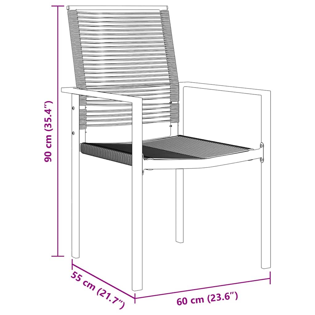 Tuin eettafelset 7 pcs Zwart Gepoedercoat staal is nu te koop bij PeponiXL, paradijselijk wonen!