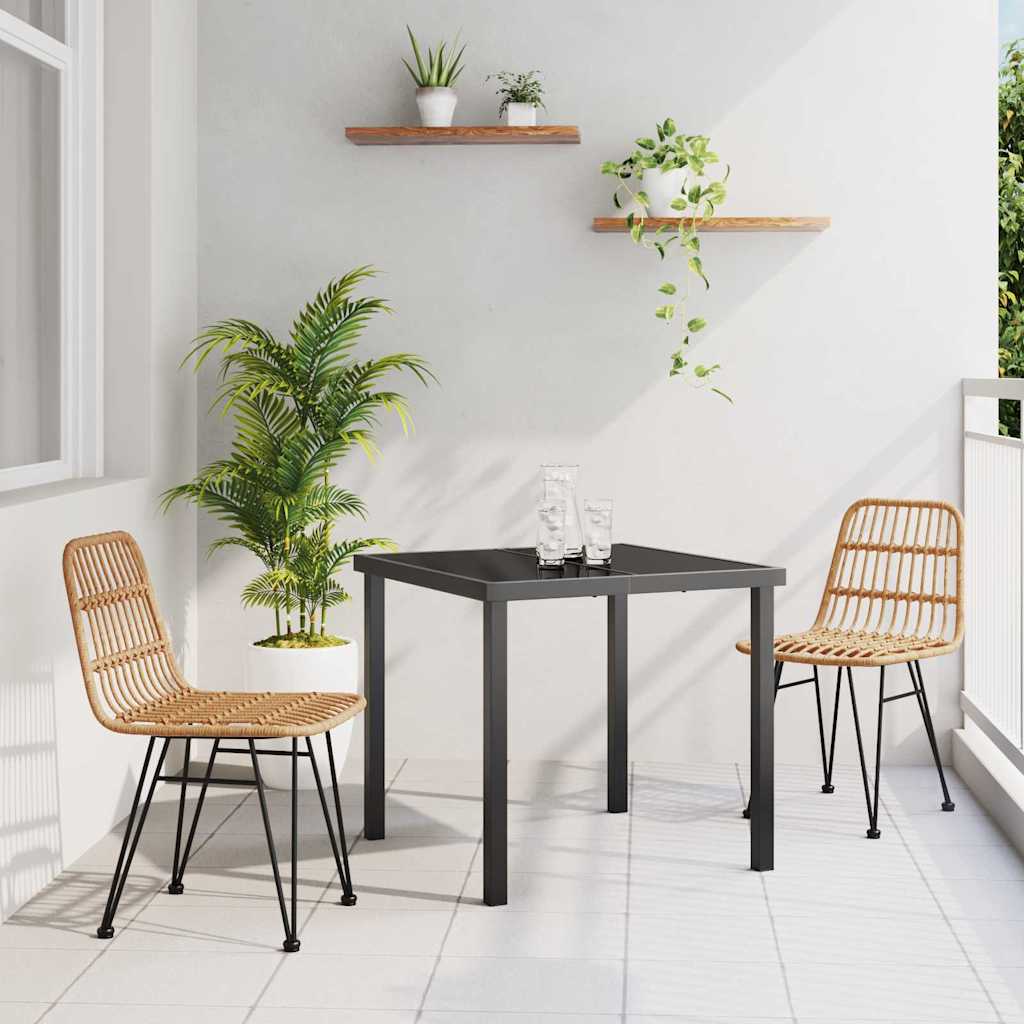Tuin eettafelset 3 pcs Bruin Gepoedercoat staal is nu te koop bij PeponiXL, paradijselijk wonen!