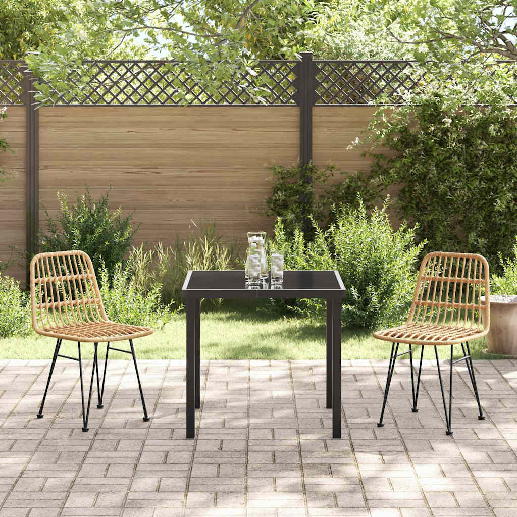 Tuin eettafelset 3 pcs Bruin Gepoedercoat staal is nu te koop bij PeponiXL, paradijselijk wonen!