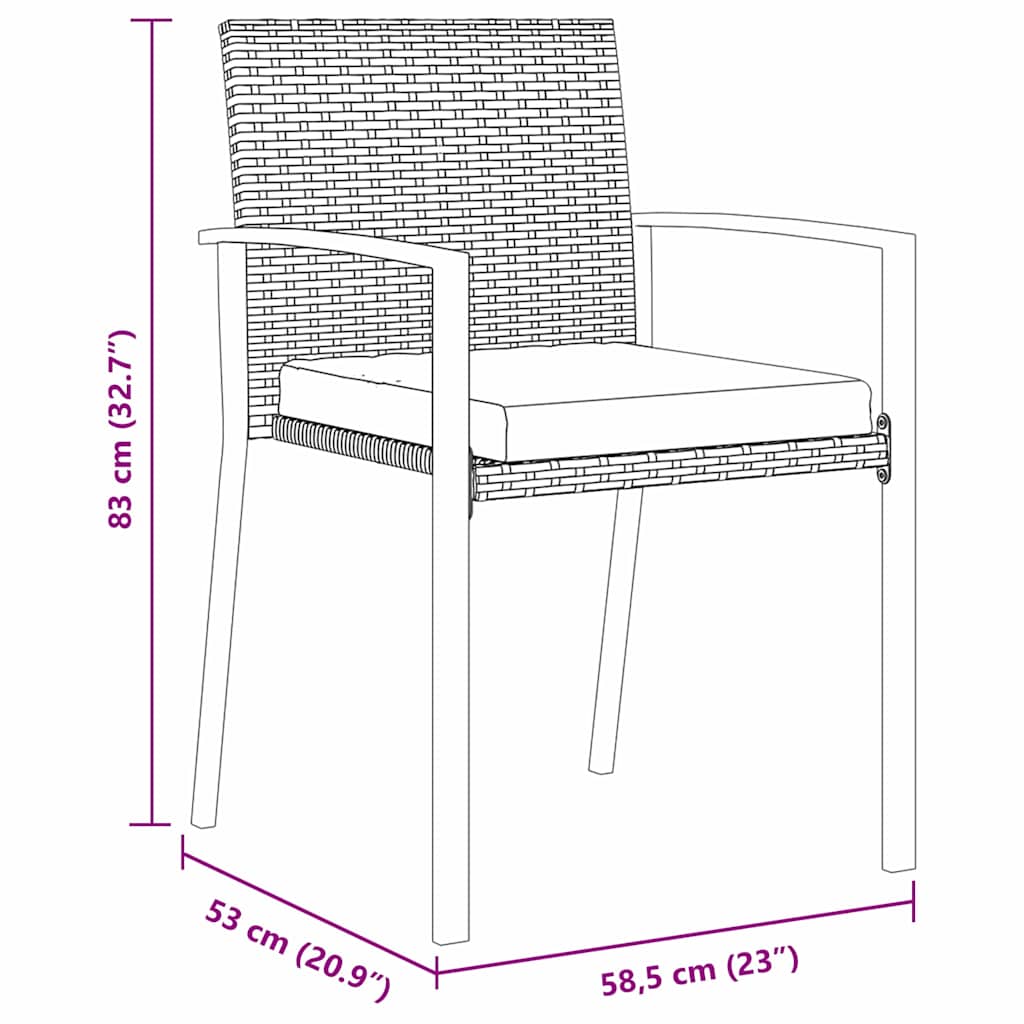 Tuin eettafelset 5 pcs Zwart Gepoedercoat staal is nu te koop bij PeponiXL, paradijselijk wonen!