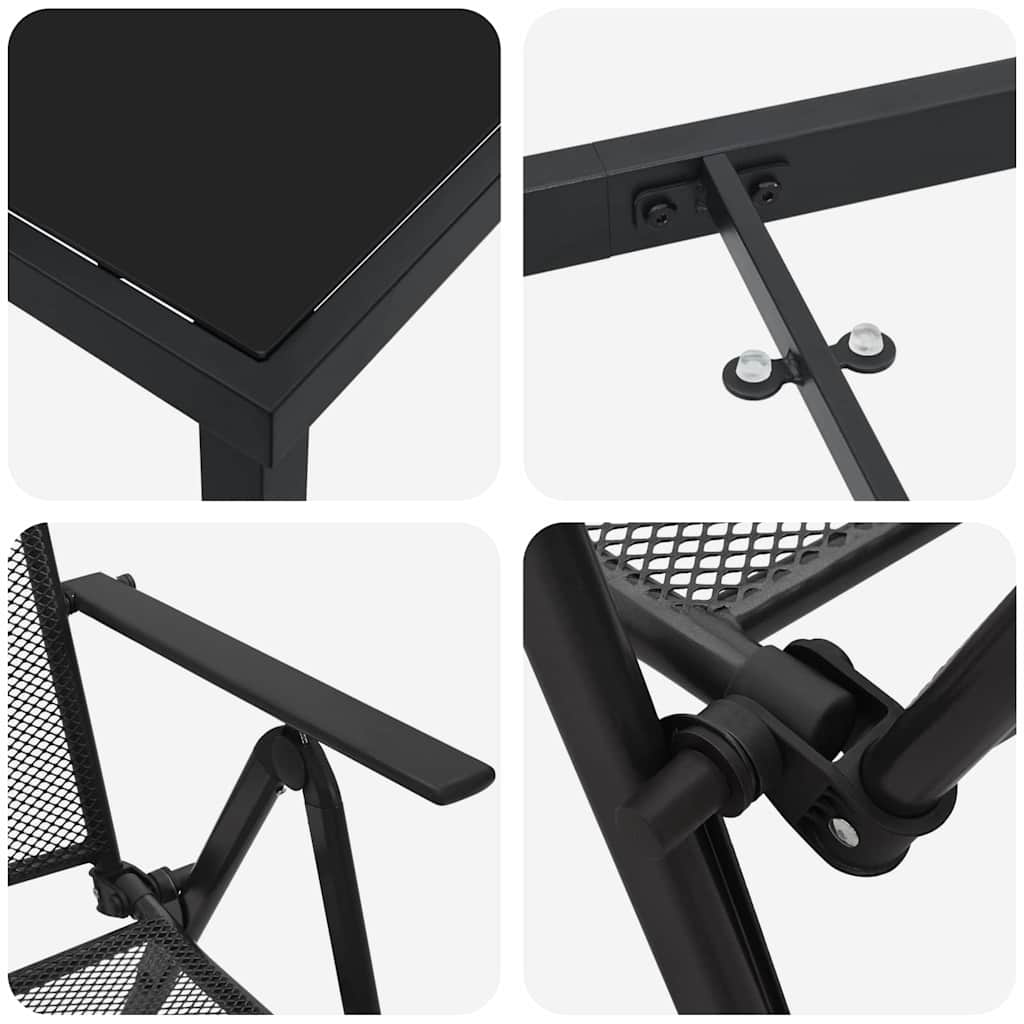 Tuin eettafelset 5 pcs Antraciet Gepoedercoat staal is nu te koop bij PeponiXL, paradijselijk wonen!