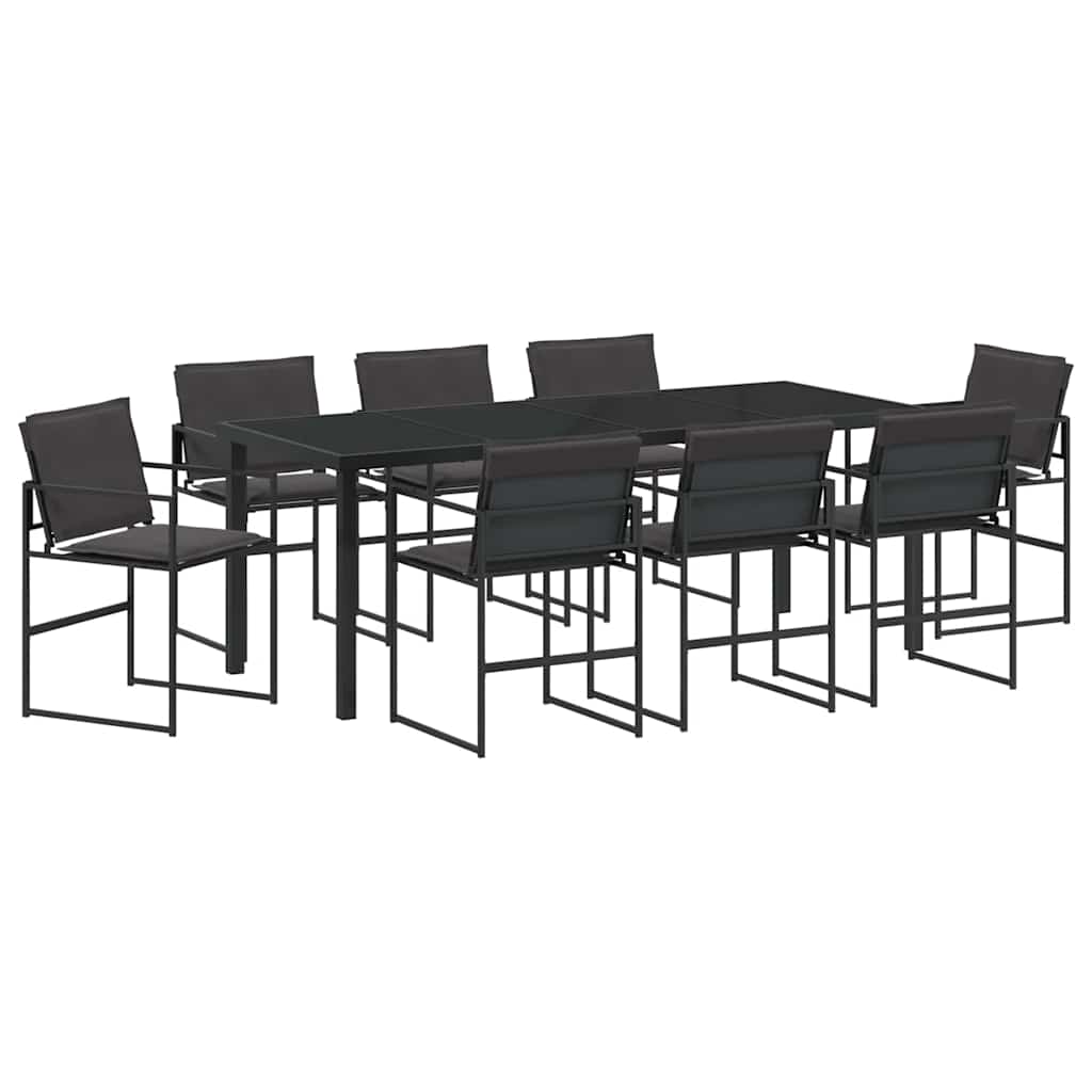 Tuin eettafelset 9 pcs Zwart 200 x 80 x 73 cm is nu te koop bij PeponiXL, paradijselijk wonen!