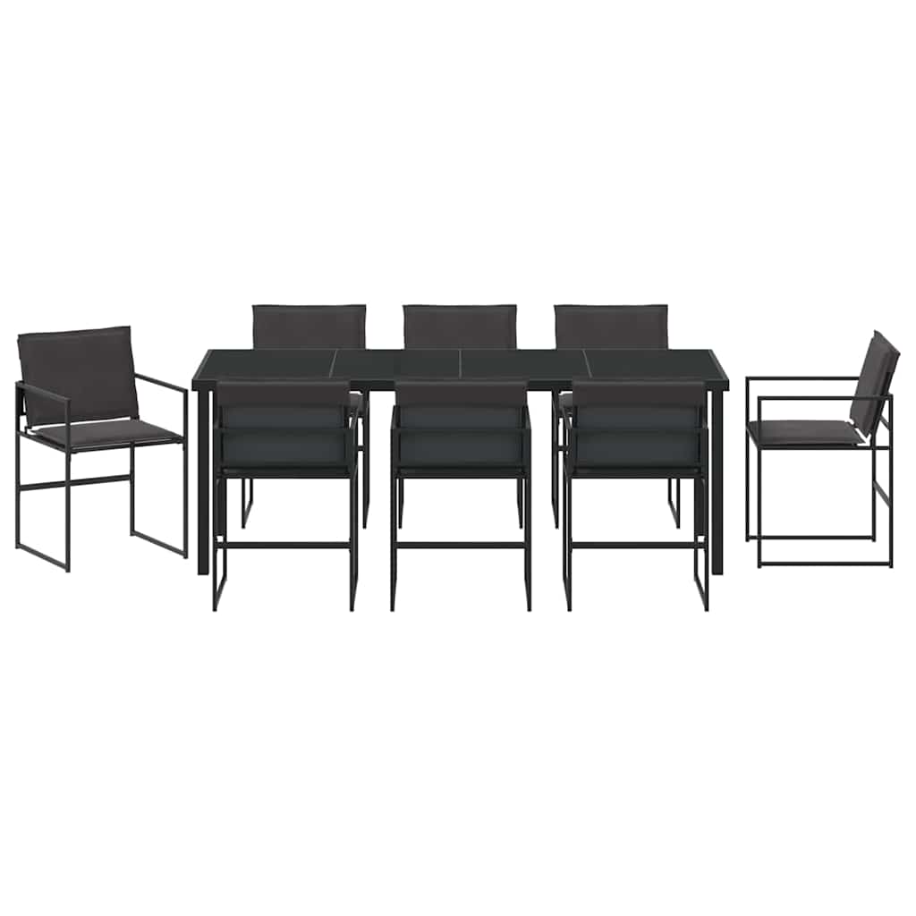 Tuin eettafelset 9 pcs Zwart 200 x 80 x 73 cm is nu te koop bij PeponiXL, paradijselijk wonen!