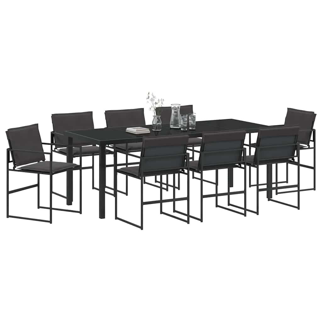 Tuin eettafelset 9 pcs Zwart 200 x 80 x 73 cm is nu te koop bij PeponiXL, paradijselijk wonen!