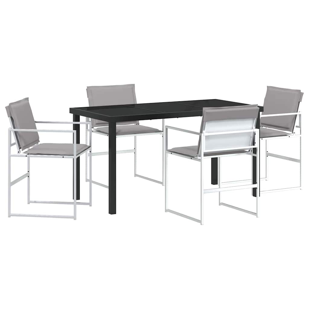 Tuin eettafelset 5 pcs Wit 140 x 70 x 73 cm Textilene en staal is nu te koop bij PeponiXL, paradijselijk wonen!