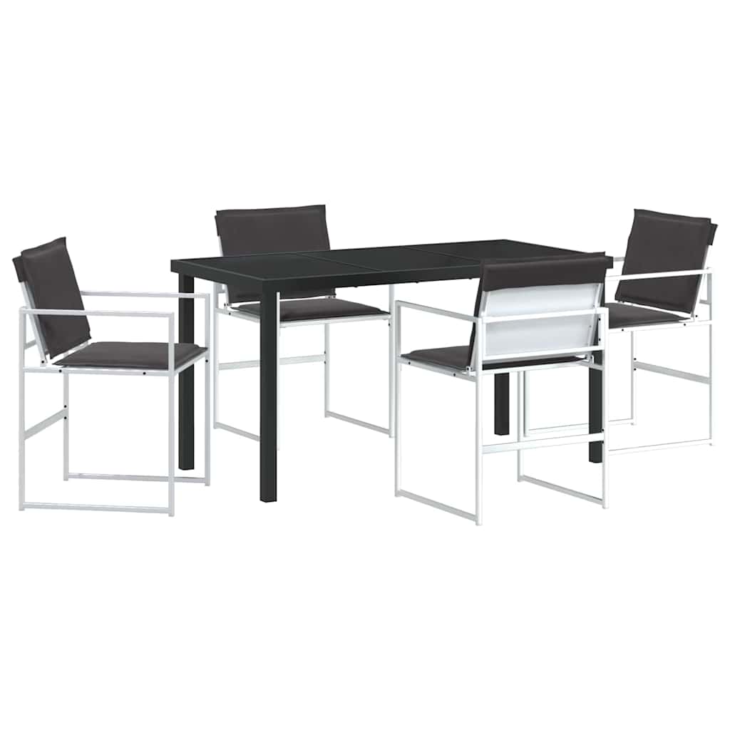 Tuin eettafelset 5 pcs Wit 140 x 70 x 73 cm Textilene en staal is nu te koop bij PeponiXL, paradijselijk wonen!