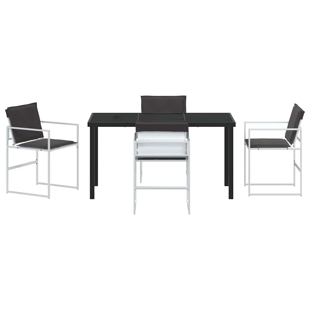Tuin eettafelset 5 pcs Wit 140 x 70 x 73 cm Textilene en staal is nu te koop bij PeponiXL, paradijselijk wonen!
