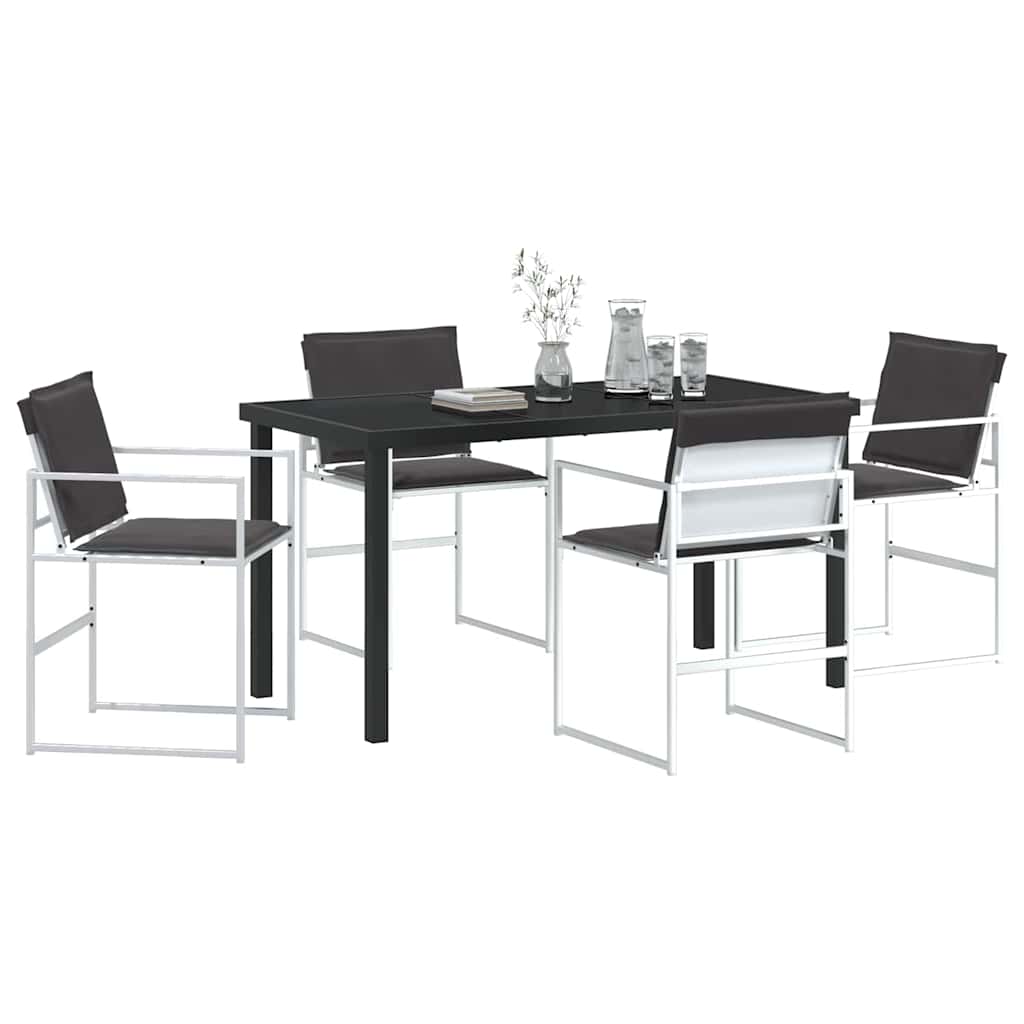 Tuin eettafelset 5 pcs Wit 140 x 70 x 73 cm Textilene en staal is nu te koop bij PeponiXL, paradijselijk wonen!