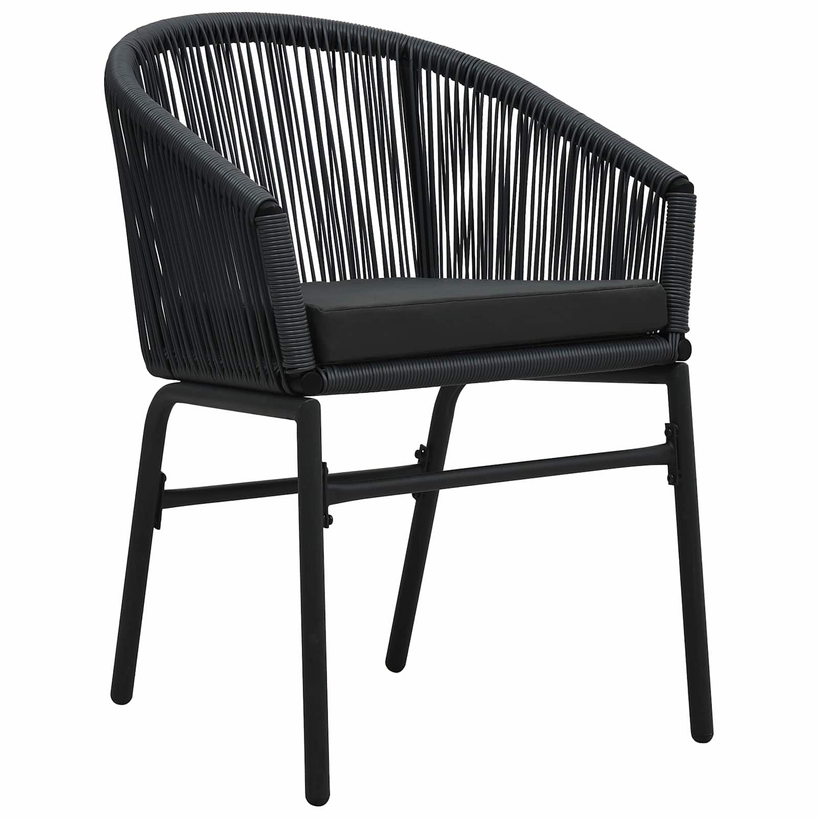 Tuin eettafelset 5 pcs Zwart Gepoedercoat staal is nu te koop bij PeponiXL, paradijselijk wonen!