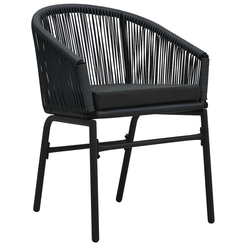 Tuin eettafelset 9 pcs Zwart Gepoedercoat staal is nu te koop bij PeponiXL, paradijselijk wonen!