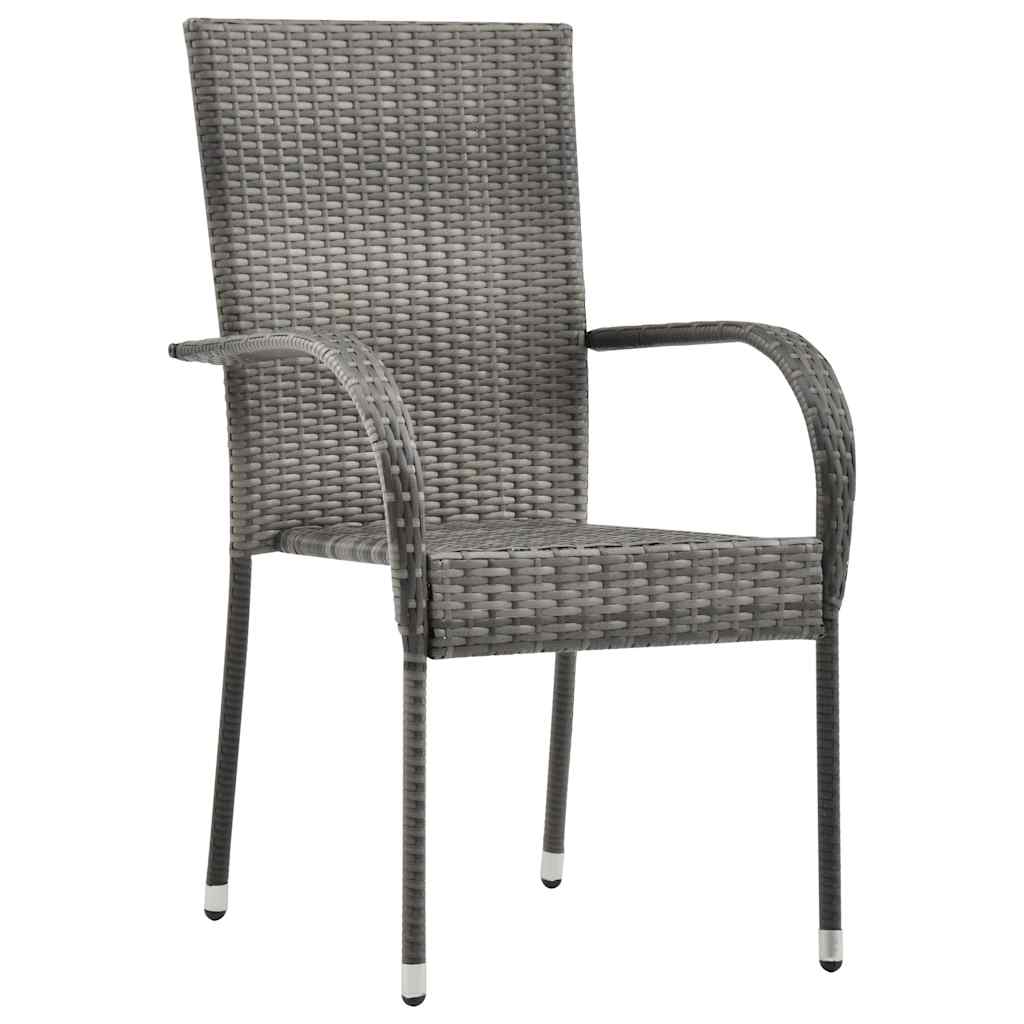 Tuin eettafelset 7 pcs Grijs Gepoedercoat staal is nu te koop bij PeponiXL, paradijselijk wonen!
