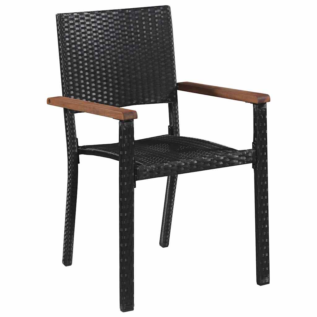 Tuin eettafelset 3 pcs Zwart Gepoedercoat staal is nu te koop bij PeponiXL, paradijselijk wonen!