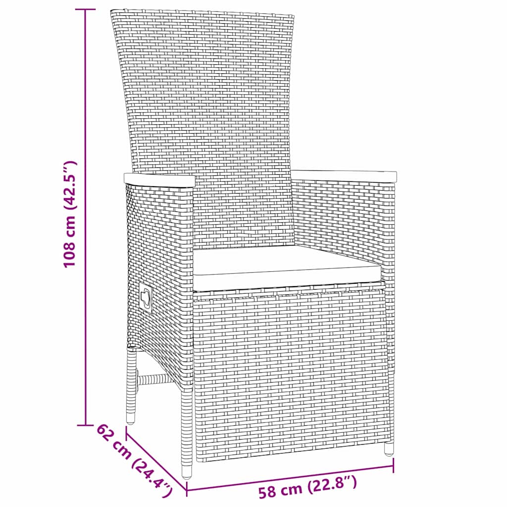Tuin eettafelset met kussen 7 pcs Grijs poly rattan is nu te koop bij PeponiXL, paradijselijk wonen!
