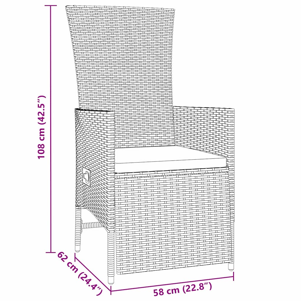Tuin eettafelset met kussen 7 pcs Beige poly rattan is nu te koop bij PeponiXL, paradijselijk wonen!