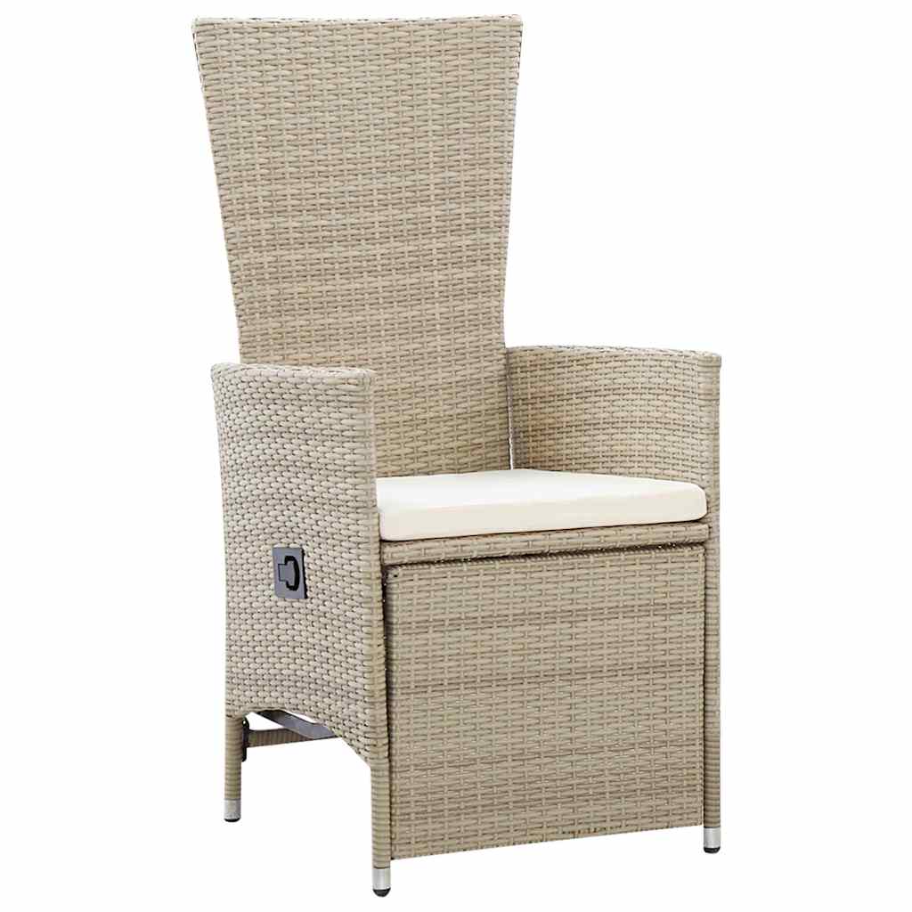Tuin eettafelset met kussen 9 pcs Beige poly rattan is nu te koop bij PeponiXL, paradijselijk wonen!