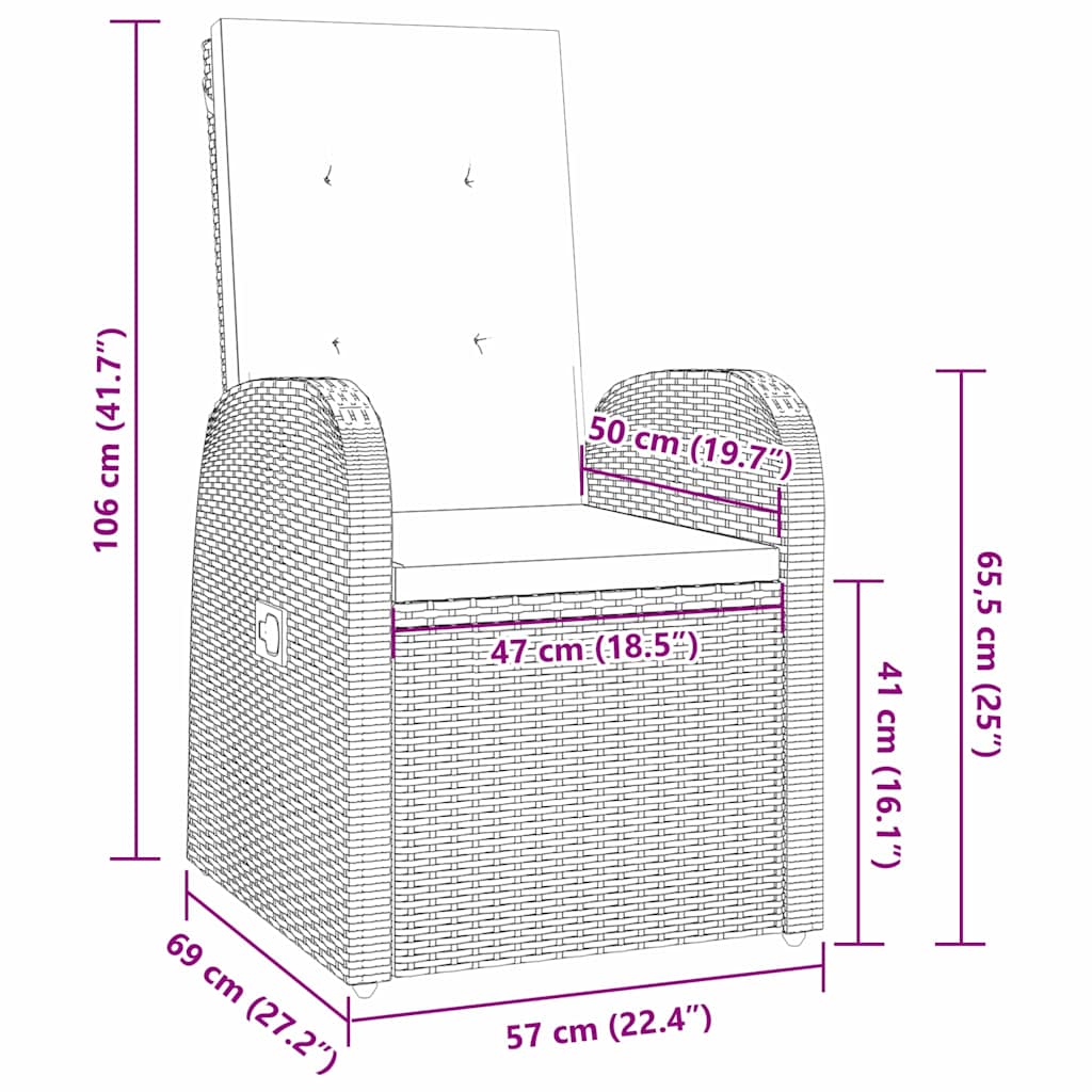 Tuin eettafelset met kussen 7 pcs Grijs poly rattan is nu te koop bij PeponiXL, paradijselijk wonen!