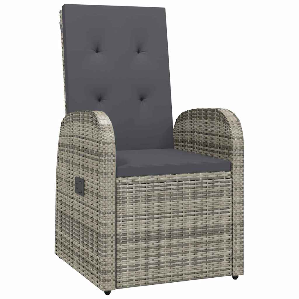 Tuin eettafelset met kussen 9 pcs Grijs poly rattan is nu te koop bij PeponiXL, paradijselijk wonen!