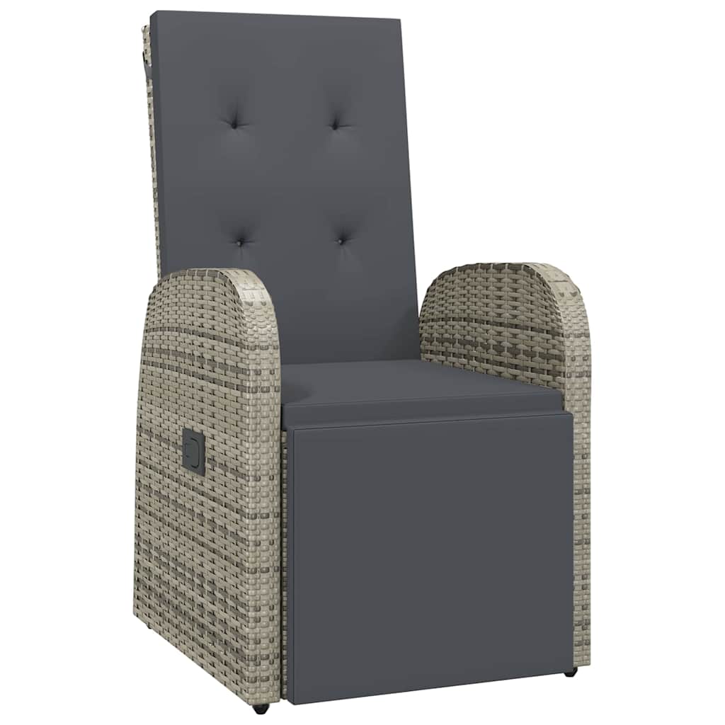 Tuin eettafelset met kussen 5 pcs Grijs poly rattan is nu te koop bij PeponiXL, paradijselijk wonen!