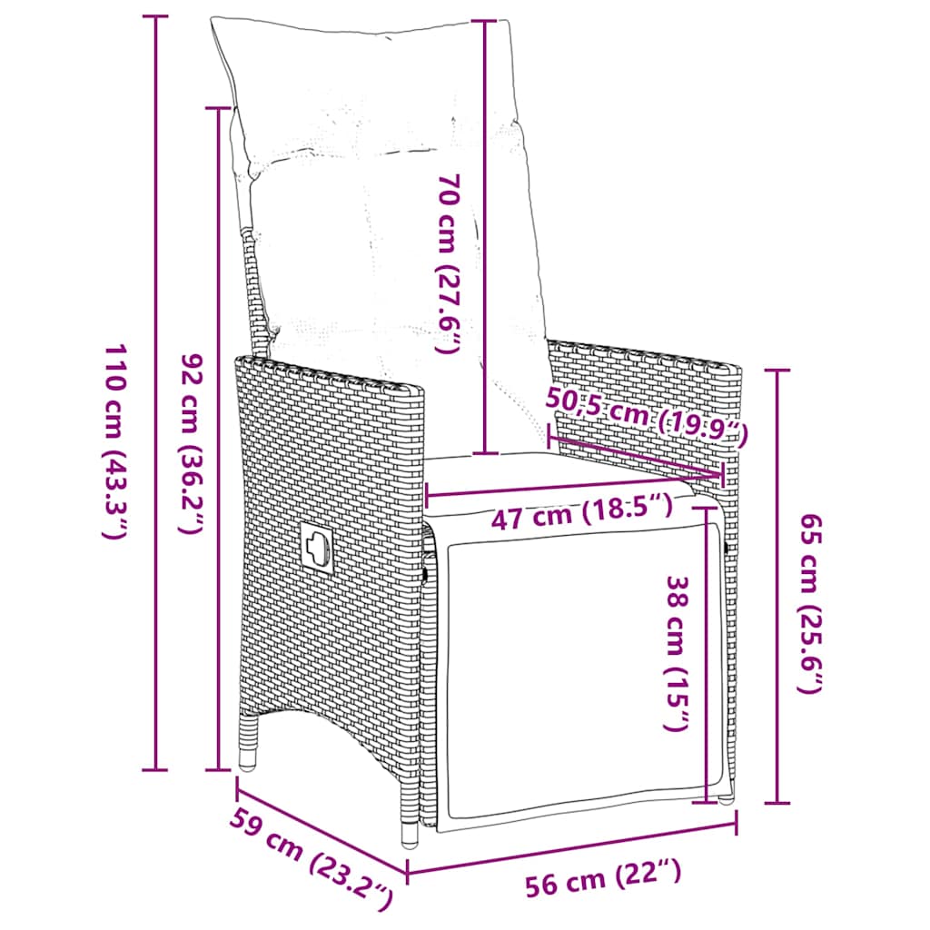 Tuin eettafelset met kussen 5 pcs Grijs poly rattan is nu te koop bij PeponiXL, paradijselijk wonen!