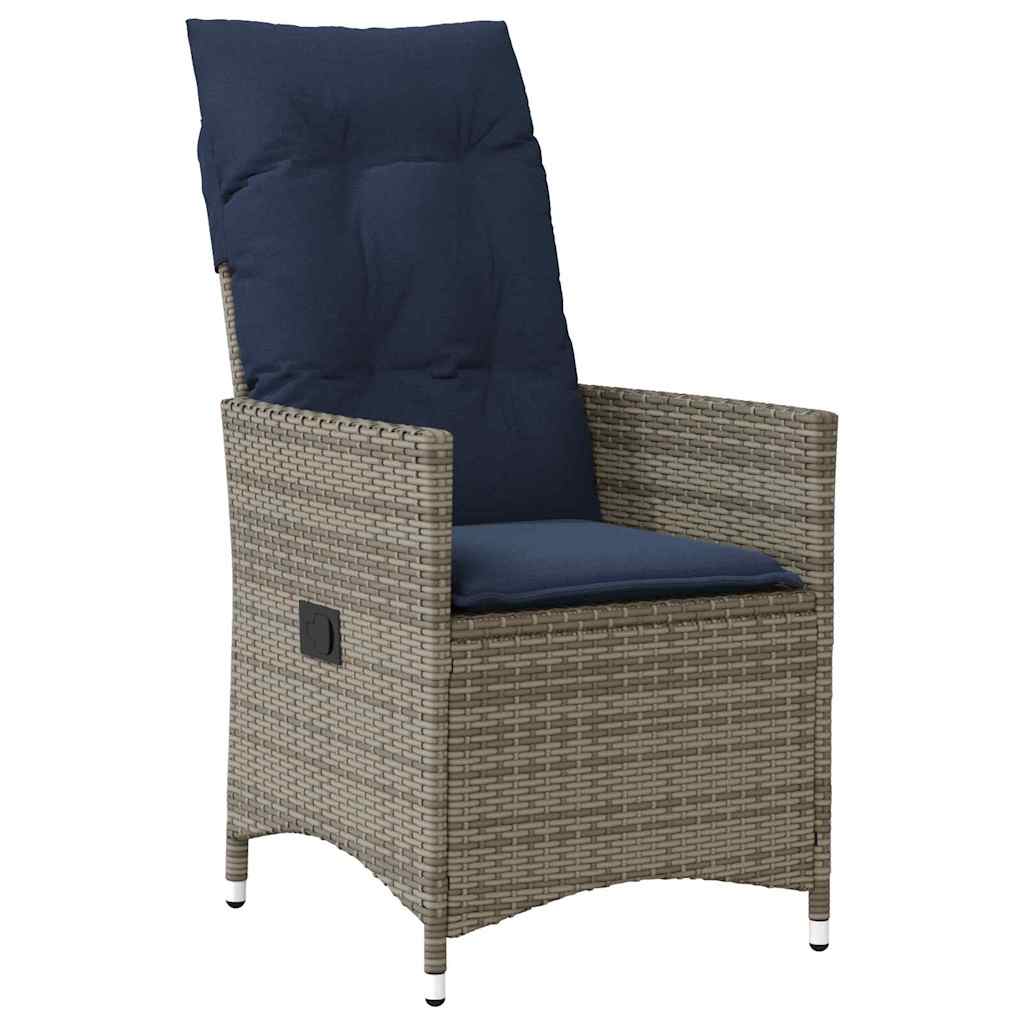 Tafel en stoelen set met kussen 5 pcs Grijs PE Rattan is nu te koop bij PeponiXL, paradijselijk wonen!