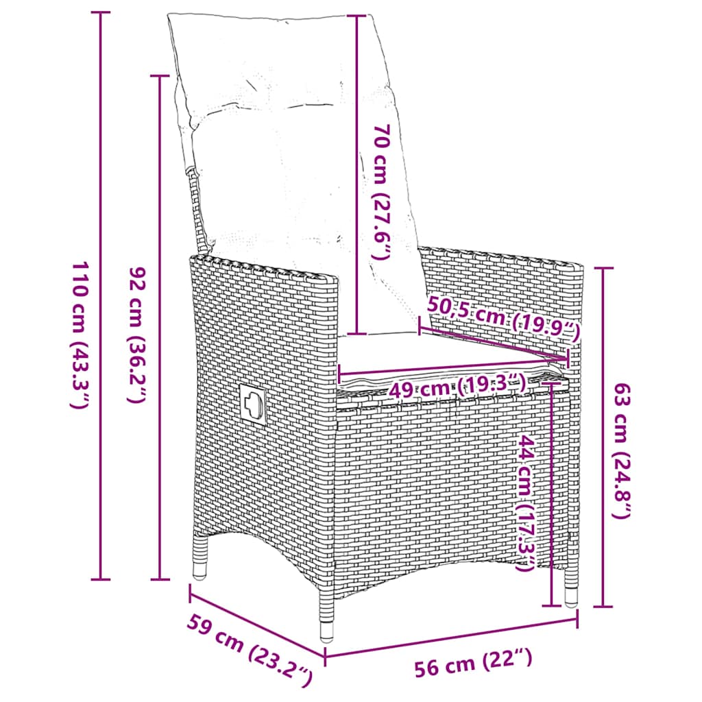 Tafel en stoelen set met kussen 5 pcs Grijs PE Rattan is nu te koop bij PeponiXL, paradijselijk wonen!
