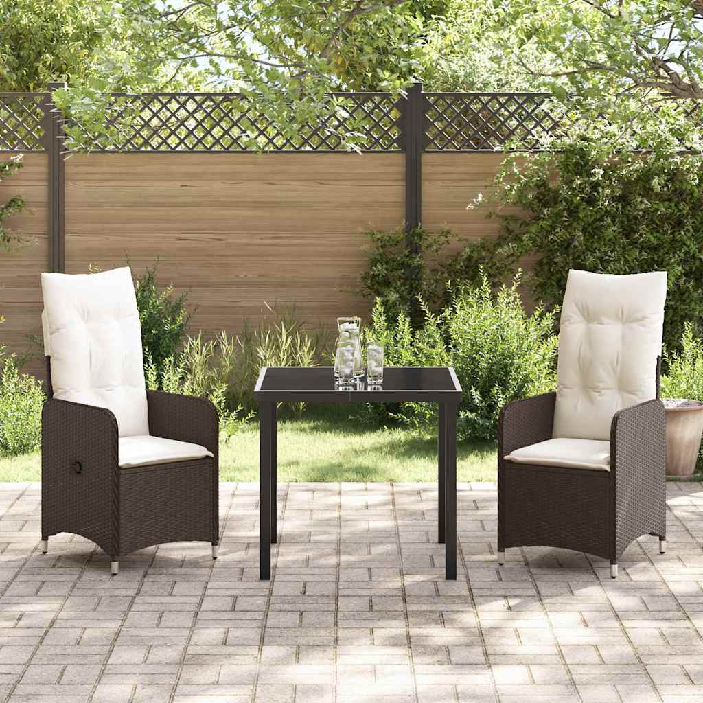 Tuin eettafelset 3 pcs Bruin poly rattan is nu te koop bij PeponiXL, paradijselijk wonen!