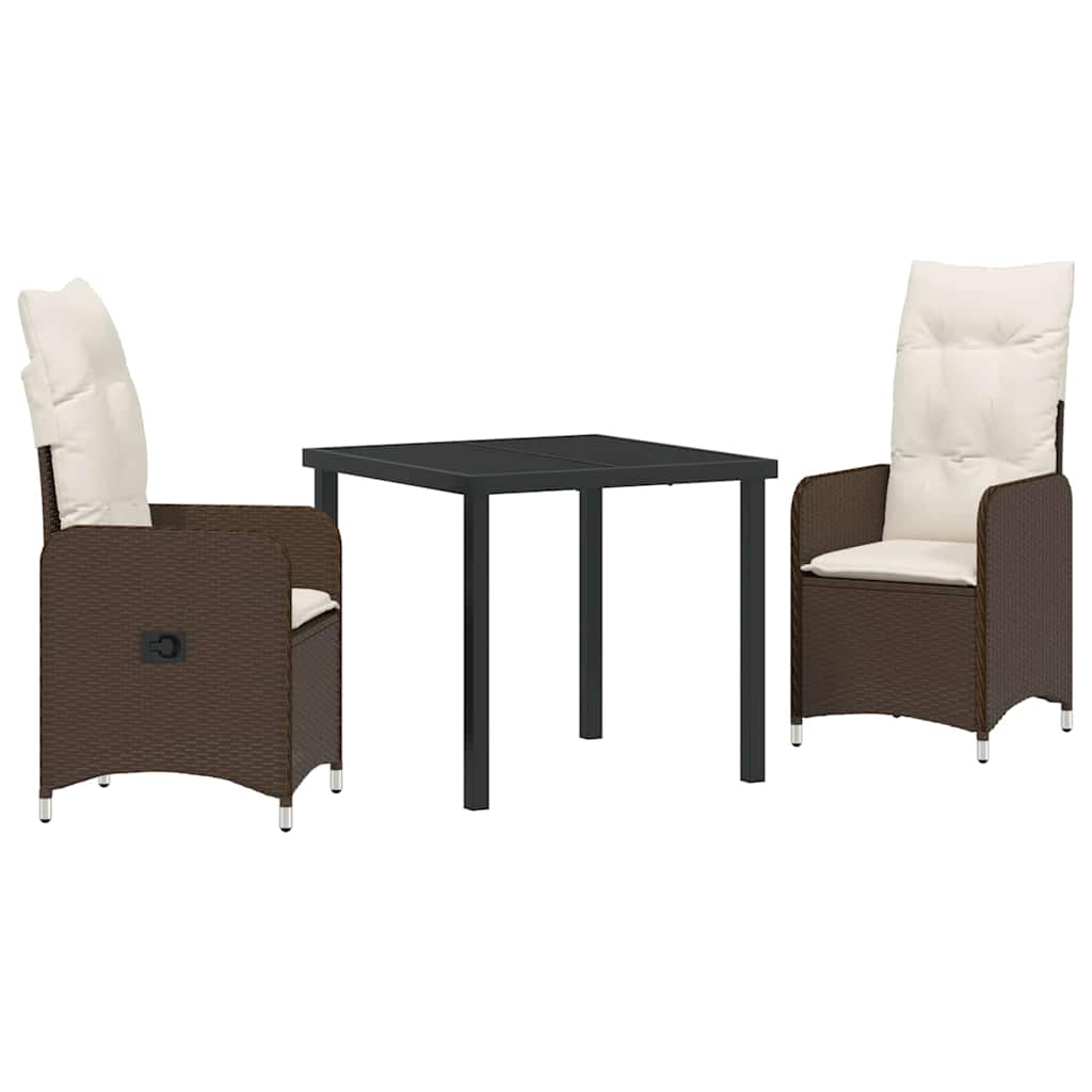Tuin eettafelset 3 pcs Bruin poly rattan is nu te koop bij PeponiXL, paradijselijk wonen!