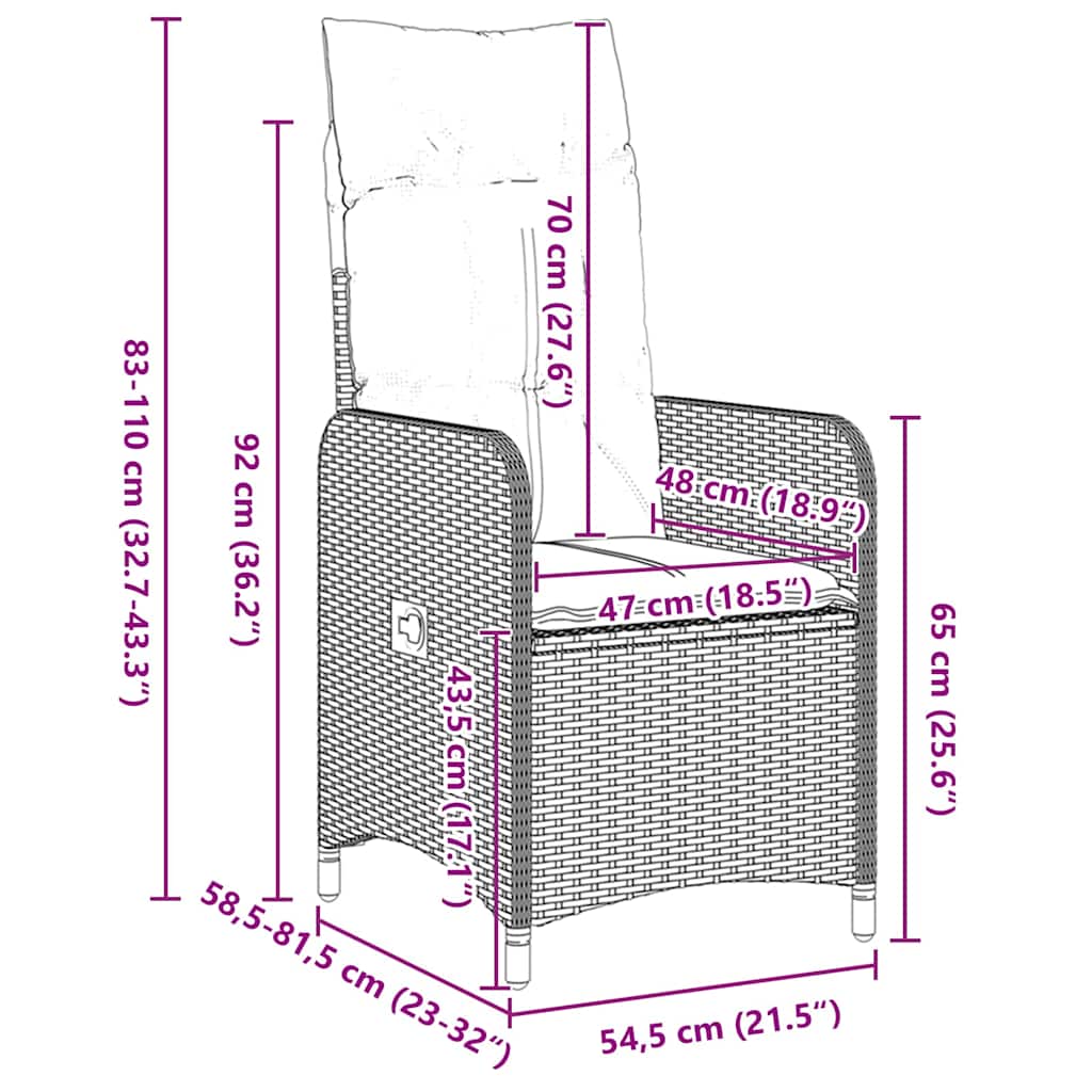 Tuin eettafelset 3 pcs Bruin poly rattan is nu te koop bij PeponiXL, paradijselijk wonen!