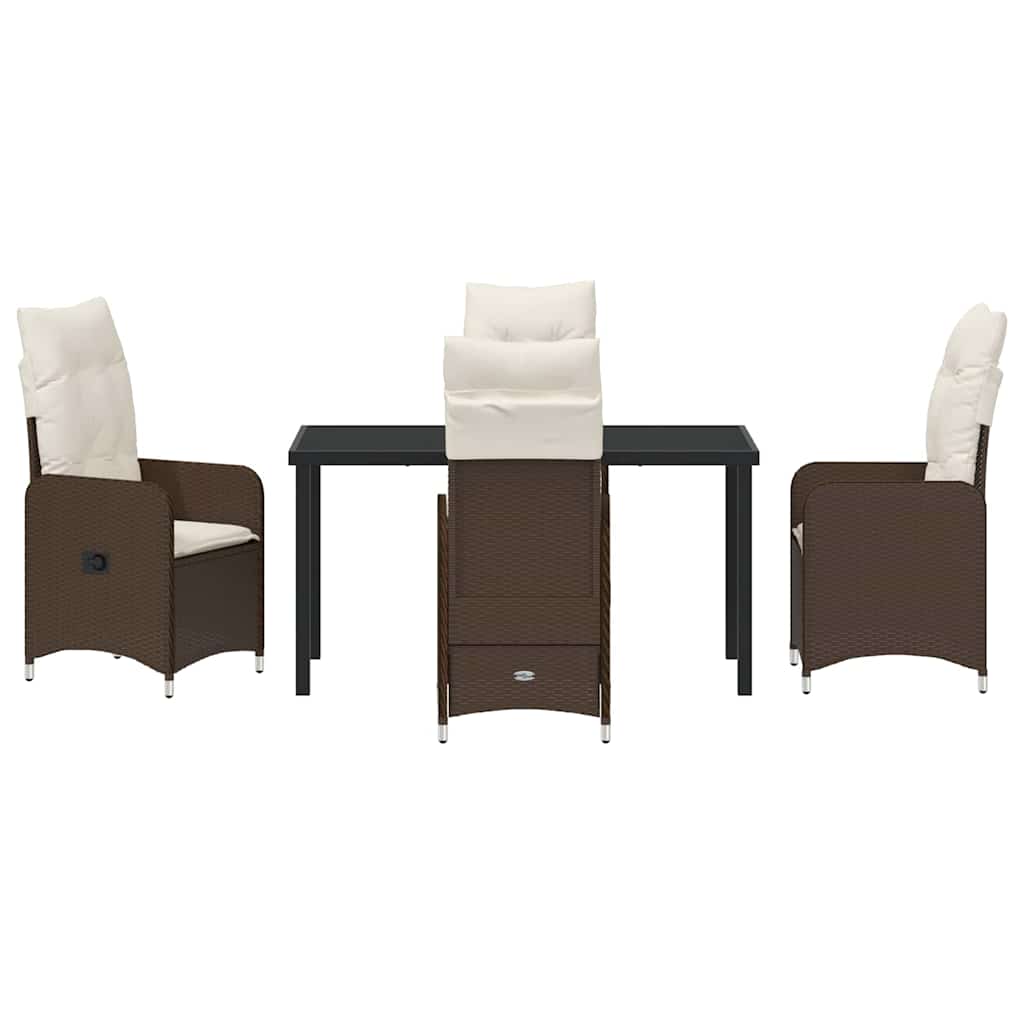 Tuin eettafelset 5 pcs Bruin poly rattan is nu te koop bij PeponiXL, paradijselijk wonen!