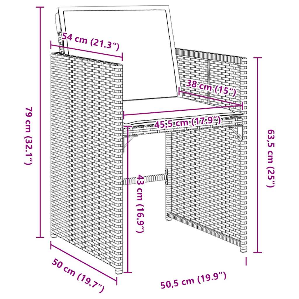 Tuin eettafelset met kussen 9 pcs Lichtgrijs poly rattan is nu te koop bij PeponiXL, paradijselijk wonen!