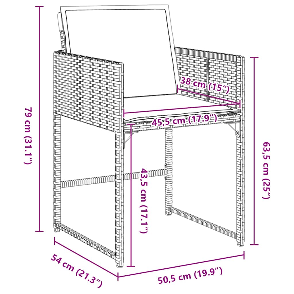 Tuin eettafelset met kussen 5 pcs Bruin poly rattan is nu te koop bij PeponiXL, paradijselijk wonen!