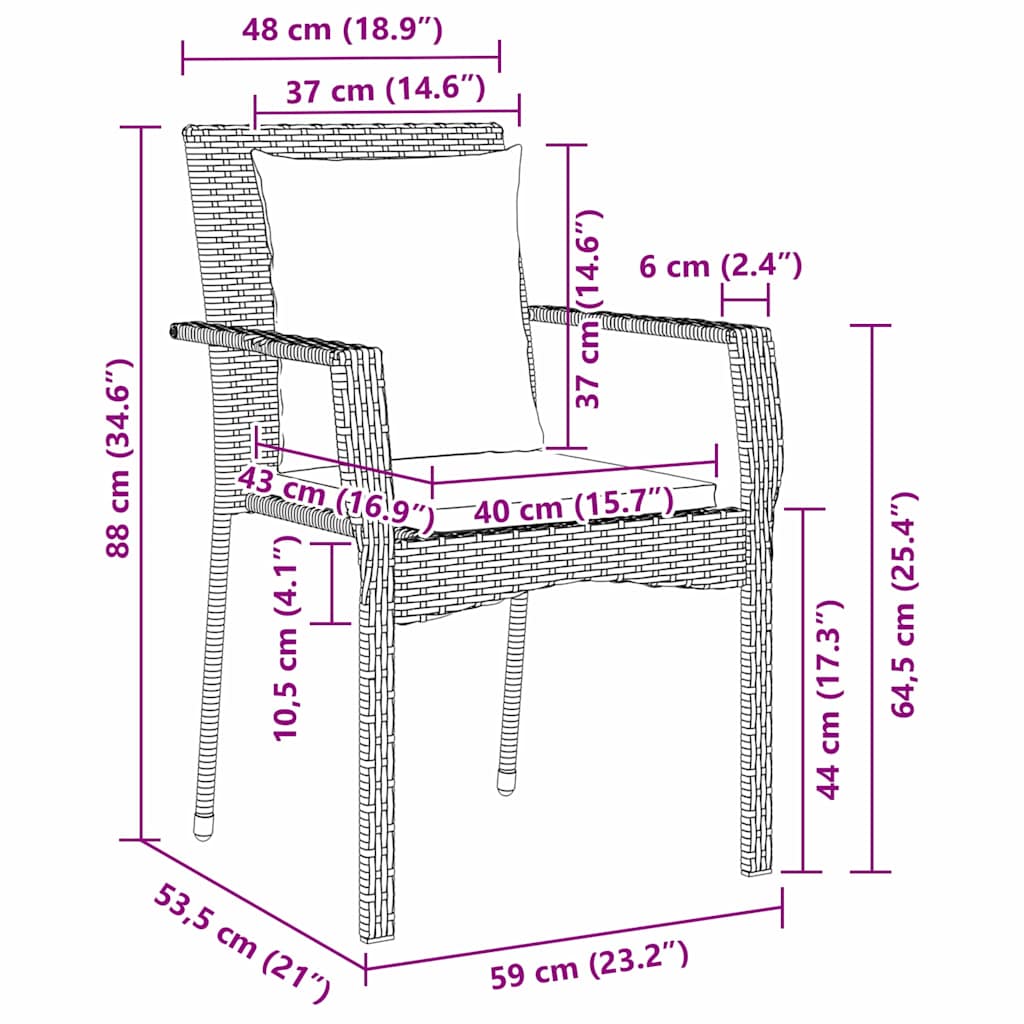 Tuin eettafelset met kussen 9 pcs Grijs poly rattan is nu te koop bij PeponiXL, paradijselijk wonen!