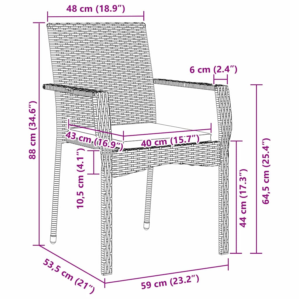 Tuin eettafelset met kussen 7 pcs Grijs poly rattan is nu te koop bij PeponiXL, paradijselijk wonen!