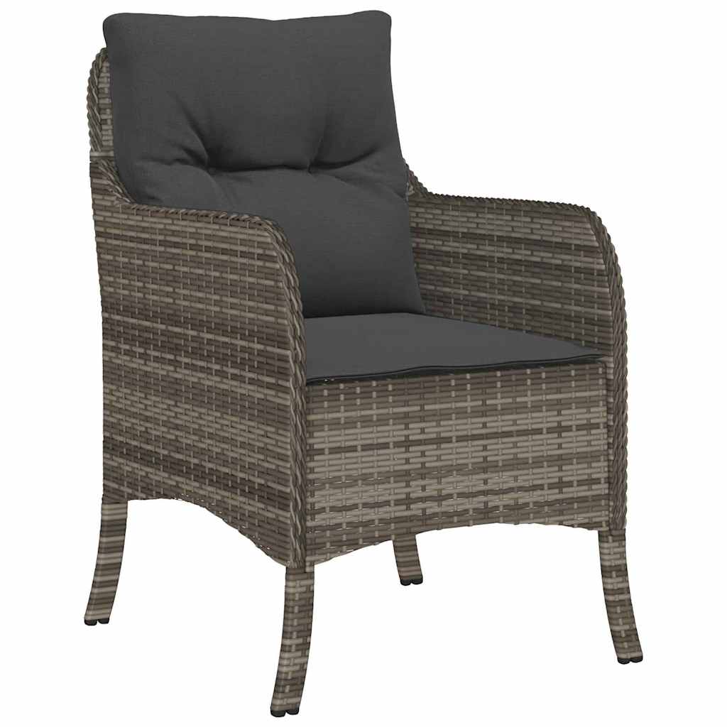Tuin eettafelset met kussen 5 pcs Grijs poly rattan is nu te koop bij PeponiXL, paradijselijk wonen!