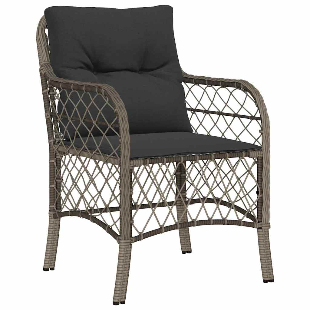 Tuin eettafelset met kussen 7 pcs Grijs poly rattan is nu te koop bij PeponiXL, paradijselijk wonen!