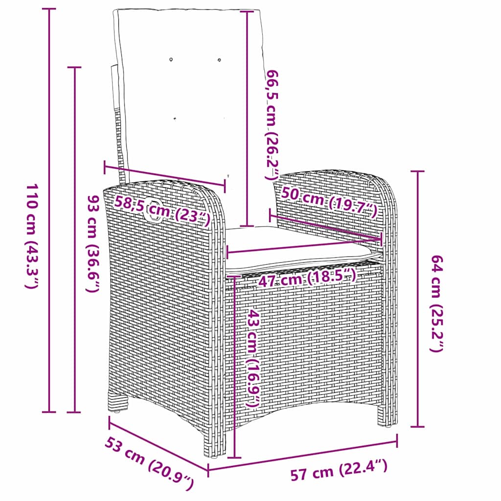 Tuin eettafelset met kussen 7 pcs Beige poly rattan is nu te koop bij PeponiXL, paradijselijk wonen!