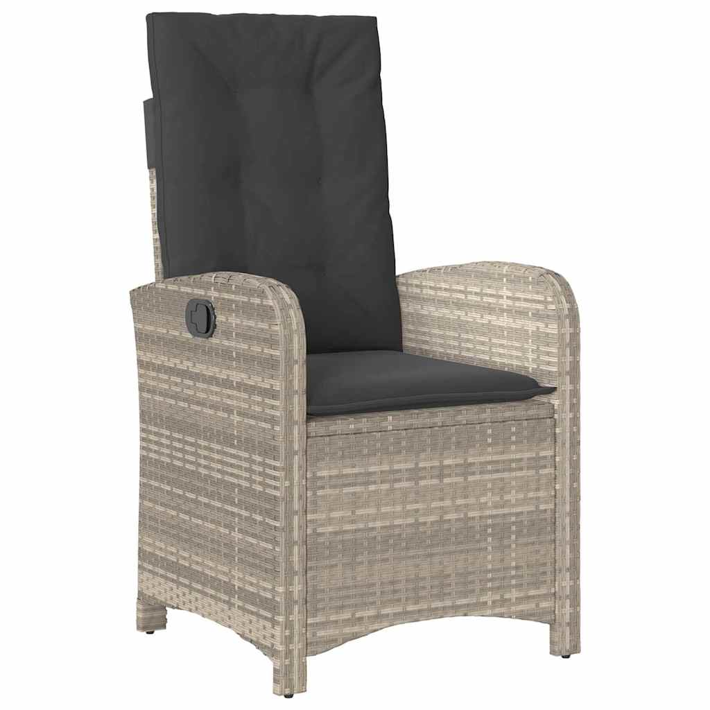 Tuin eettafelset met kussen 3 pcs Lichtgrijs poly rattan is nu te koop bij PeponiXL, paradijselijk wonen!