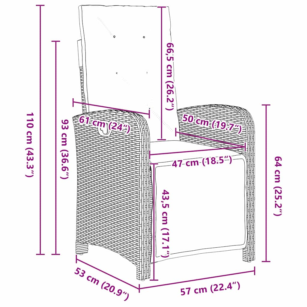 Tuin eettafelset met kussen 9 pcs Grijs poly rattan is nu te koop bij PeponiXL, paradijselijk wonen!