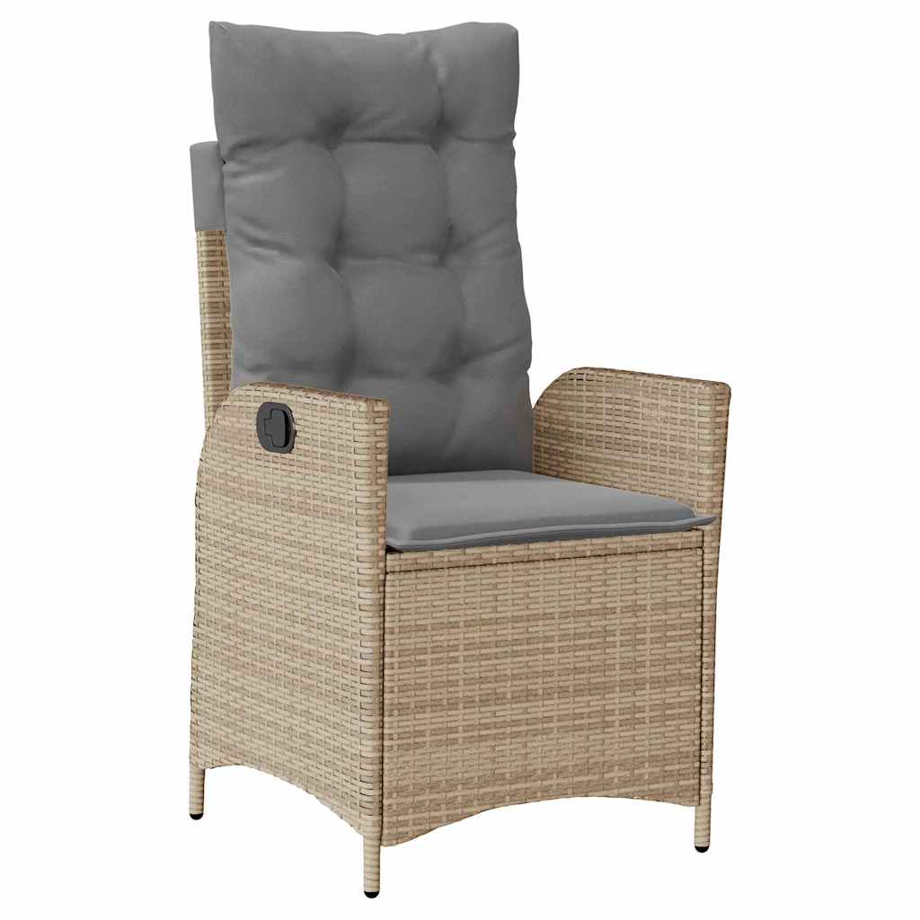 Tuin eettafelset met kussen 5 pcs Beige poly rattan is nu te koop bij PeponiXL, paradijselijk wonen!