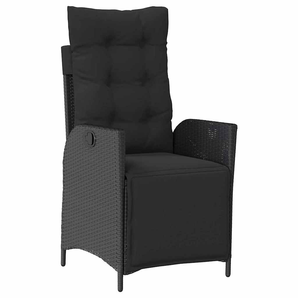 Tuin eettafelset met kussen 5 pcs Zwart poly rattan is nu te koop bij PeponiXL, paradijselijk wonen!