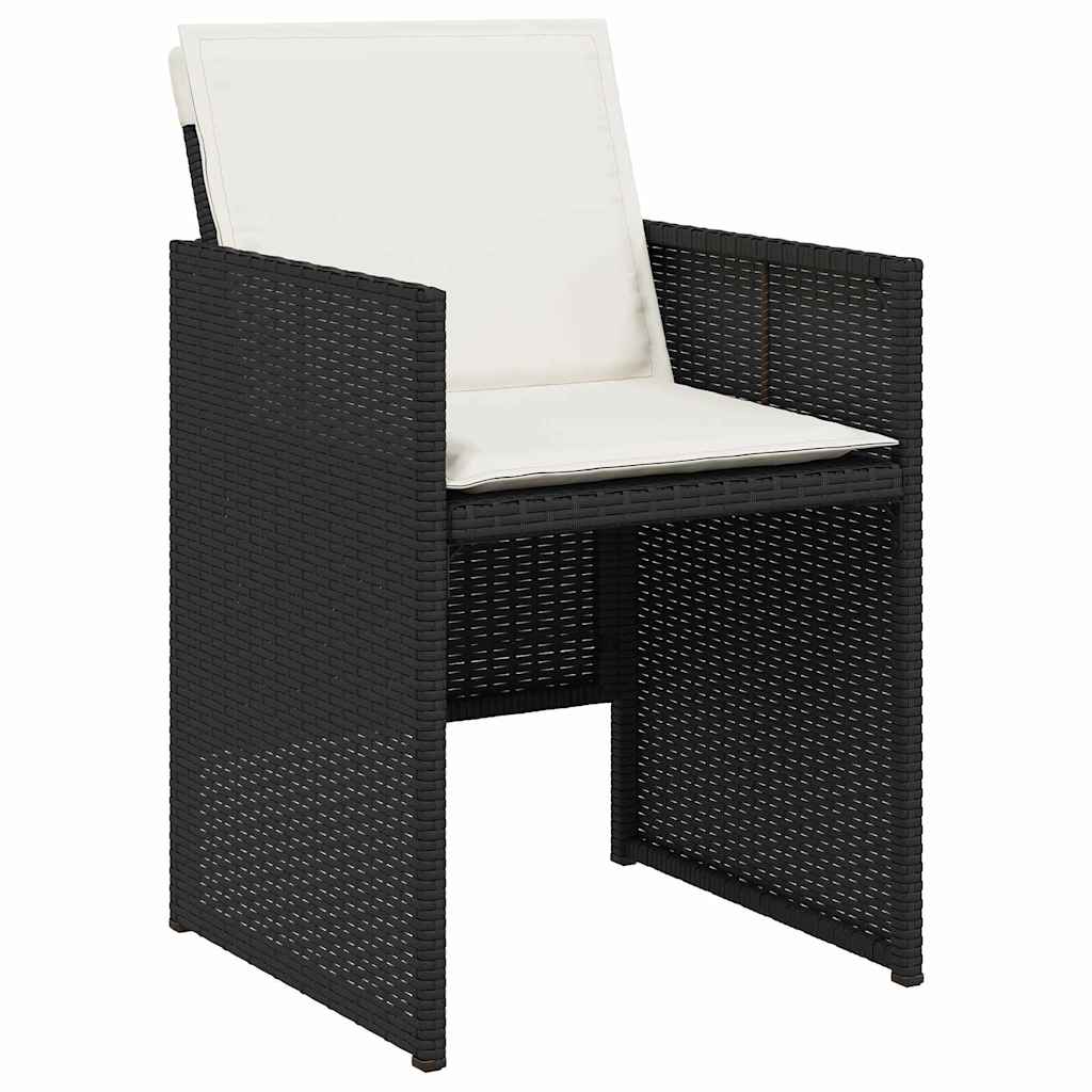 Tuin eettafelset 9 pcs Zwart poly rattan is nu te koop bij PeponiXL, paradijselijk wonen!