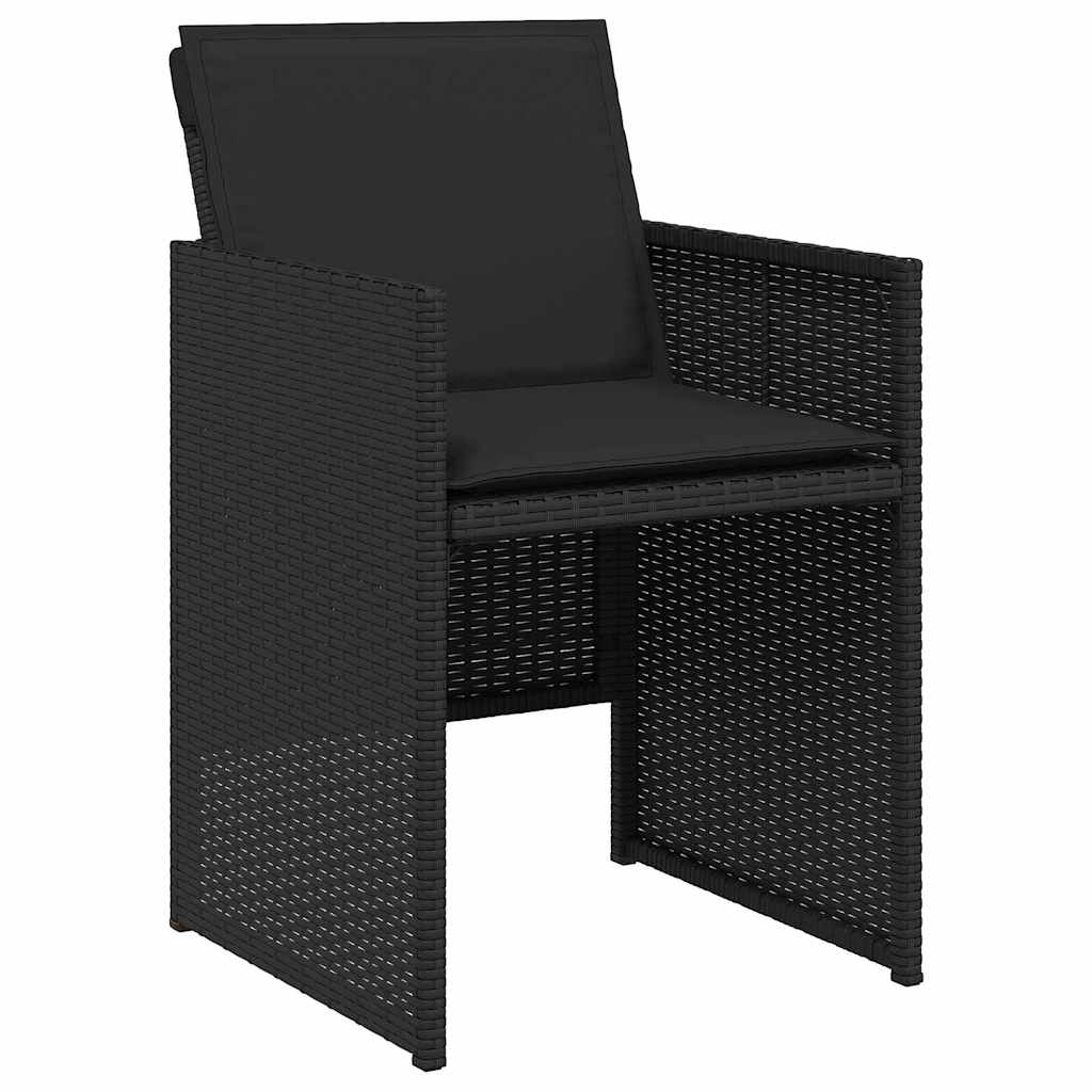 Tuin eettafelset 5 pcs Zwart poly rattan is nu te koop bij PeponiXL, paradijselijk wonen!
