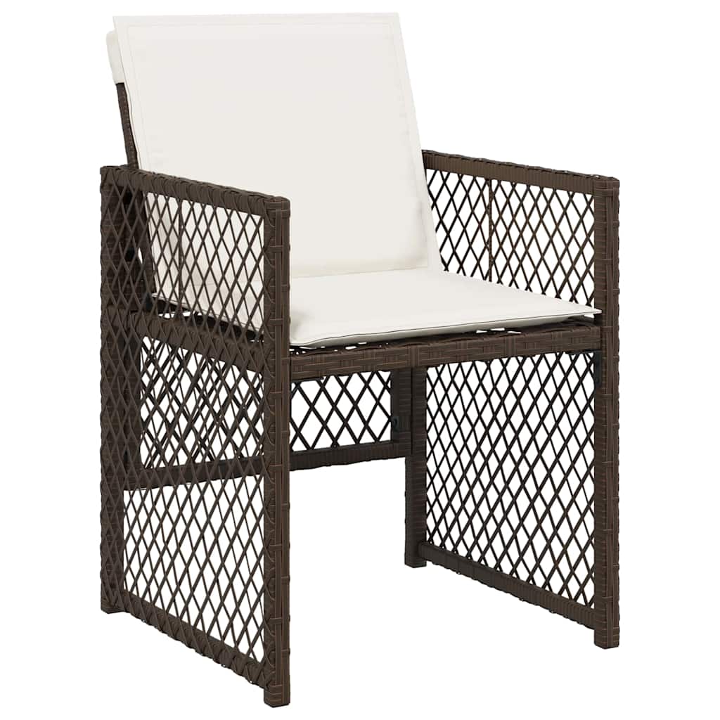 Tuin eettafelset 5 pcs Bruin poly rattan is nu te koop bij PeponiXL, paradijselijk wonen!
