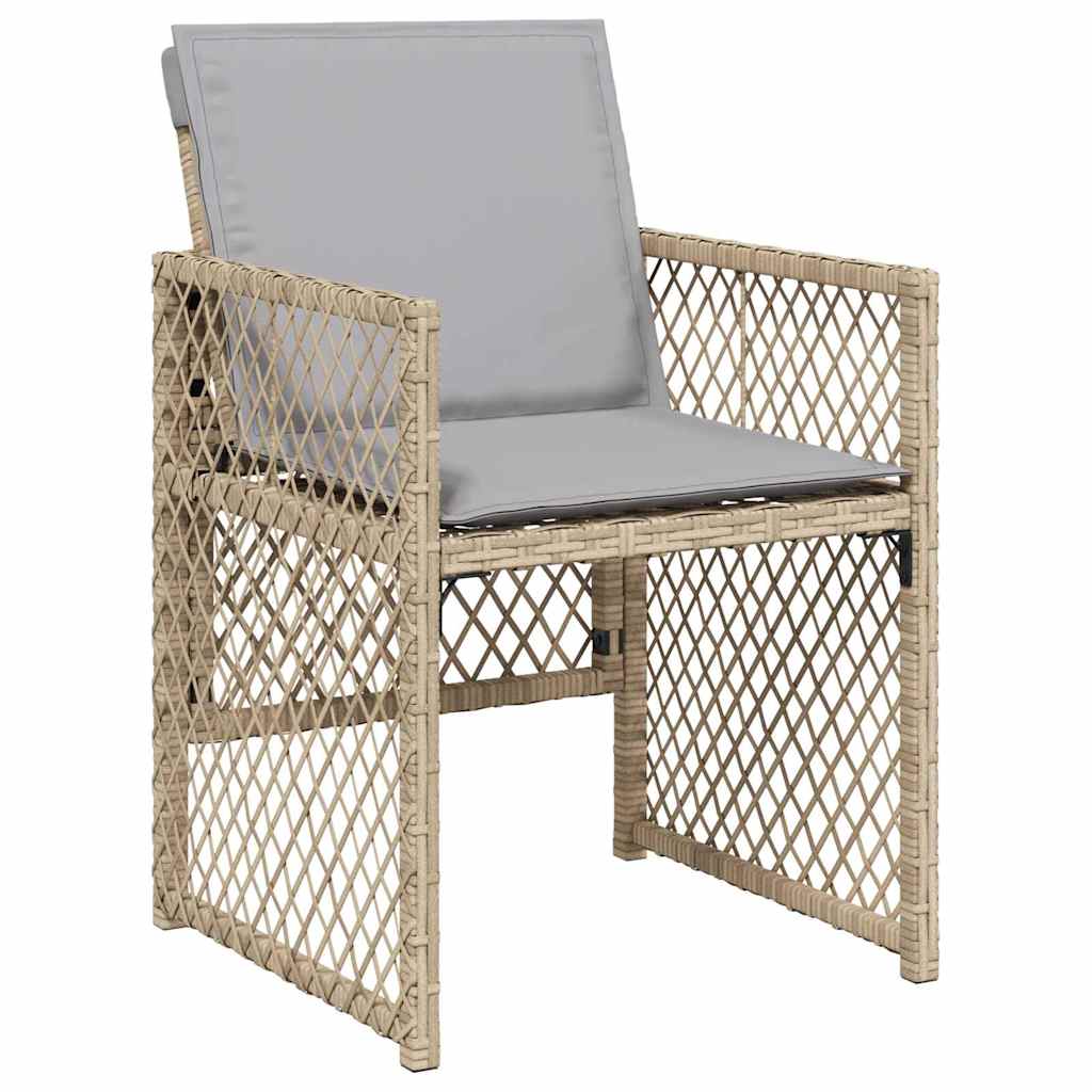 Tuin eettafelset 5 pcs Beige poly rattan is nu te koop bij PeponiXL, paradijselijk wonen!