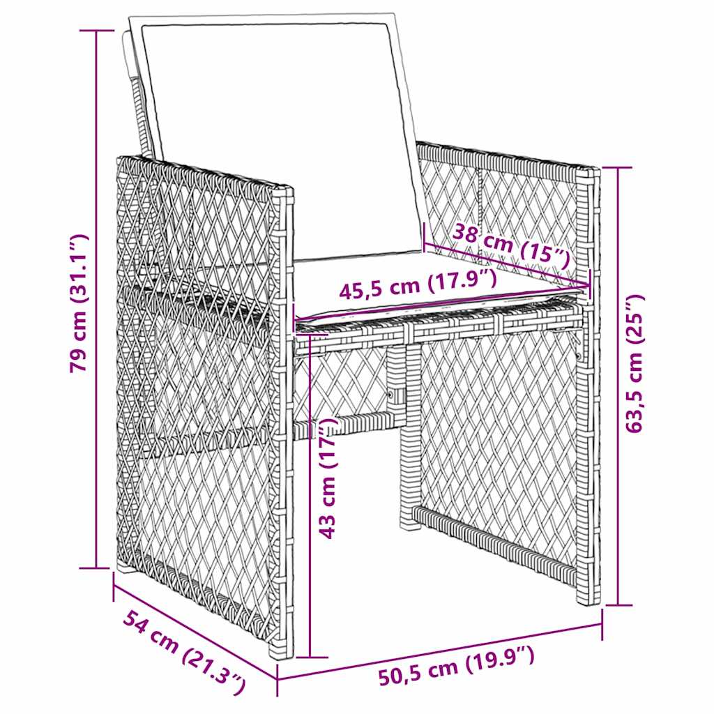 Tuin eettafelset 5 pcs Beige poly rattan is nu te koop bij PeponiXL, paradijselijk wonen!