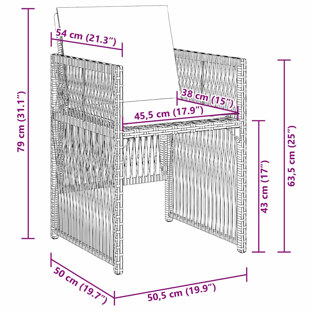 Tuin eettafelset 9 pcs Bruin Gepoedercoat staal is nu te koop bij PeponiXL, paradijselijk wonen!