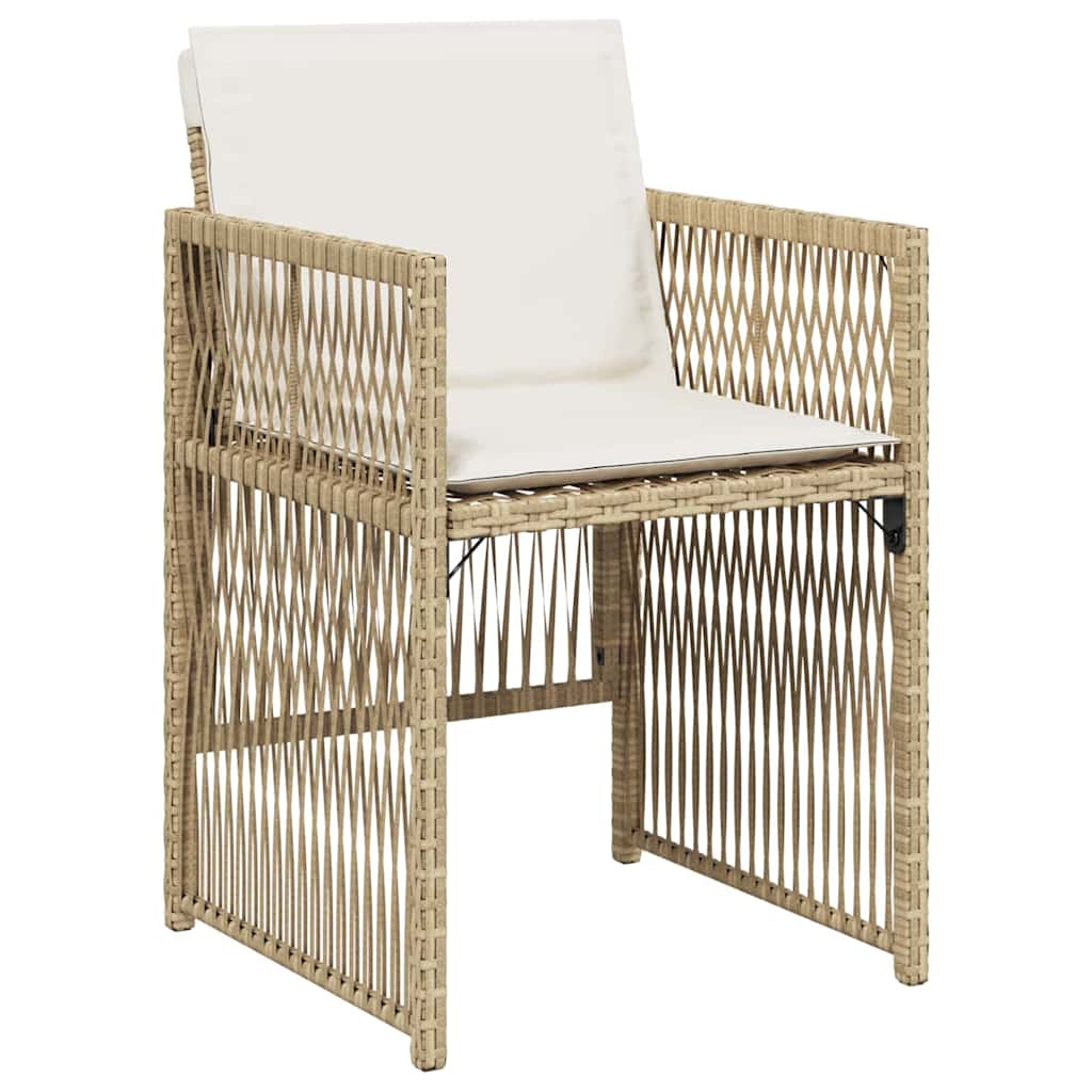 Tuin eettafelset 5 pcs Beige Gepoedercoat staal is nu te koop bij PeponiXL, paradijselijk wonen!