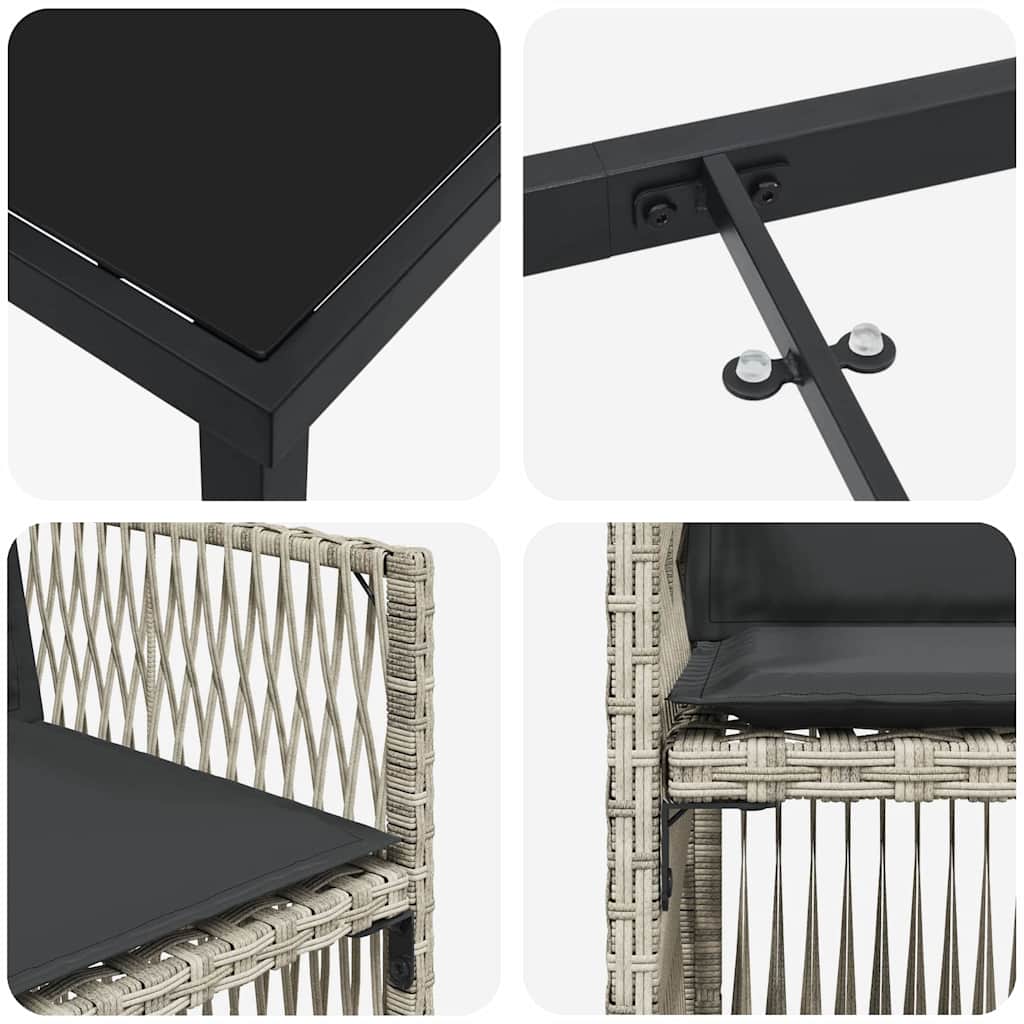 Tuin eettafelset 5 pcs Lichtgrijs Gepoedercoat staal is nu te koop bij PeponiXL, paradijselijk wonen!