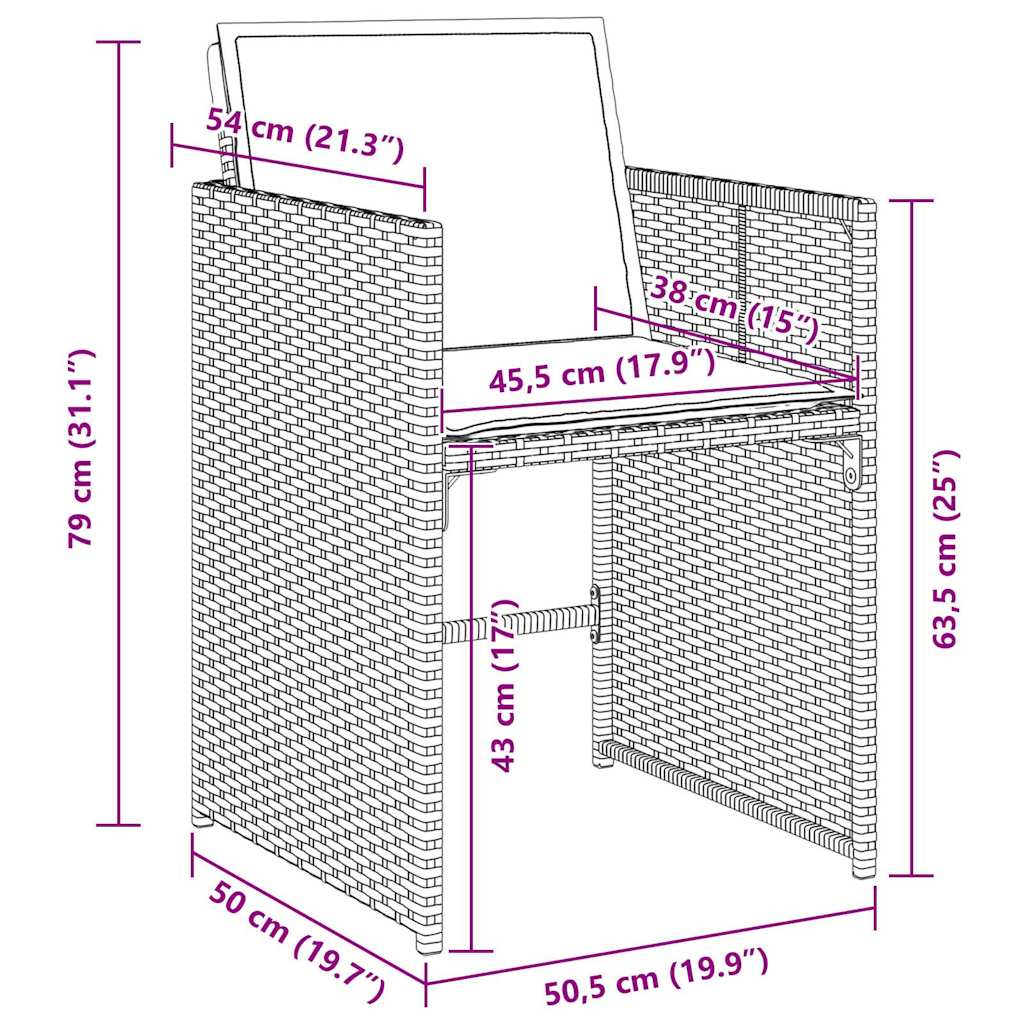 Tuin eettafelset 5 pcs Grijs poly rattan is nu te koop bij PeponiXL, paradijselijk wonen!